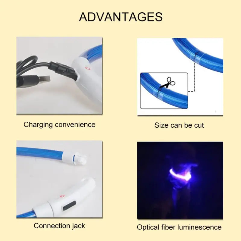 LED Luminous Cat Collar: Waterproof, USB Recharge, 8-Hour Battery-LED Pet Collar-5-Colydia