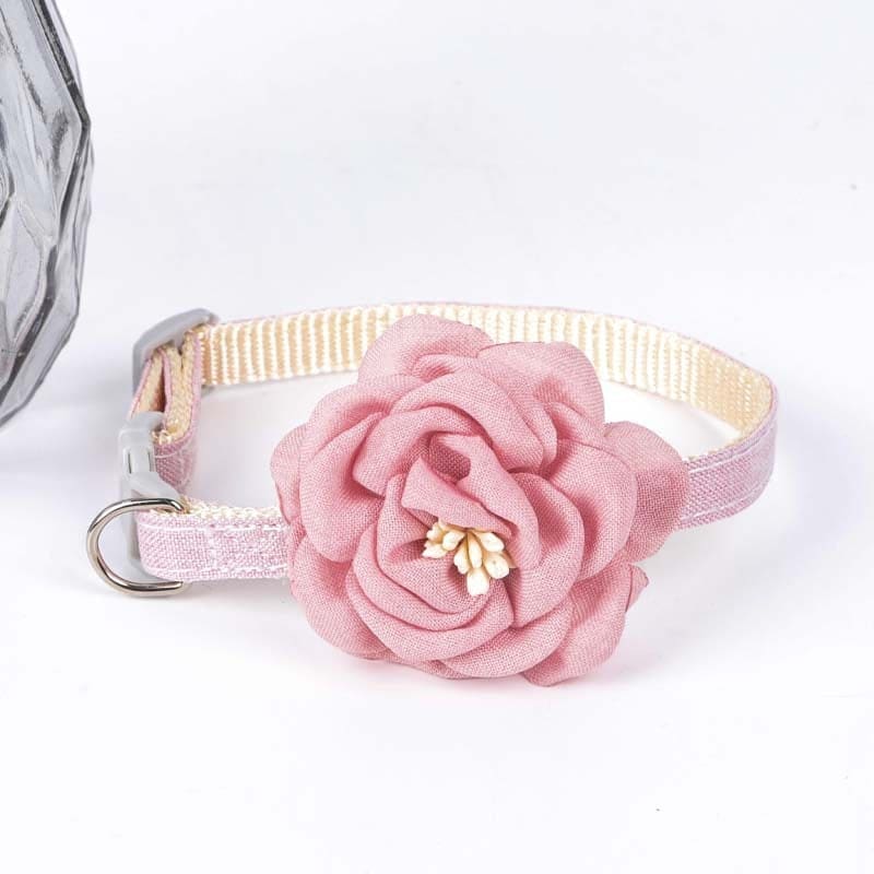 Elegant Rose Petal Design Cat Collar | Stylish & Chic Feline Accessory-Cat Collar-Pink-9-Colydia