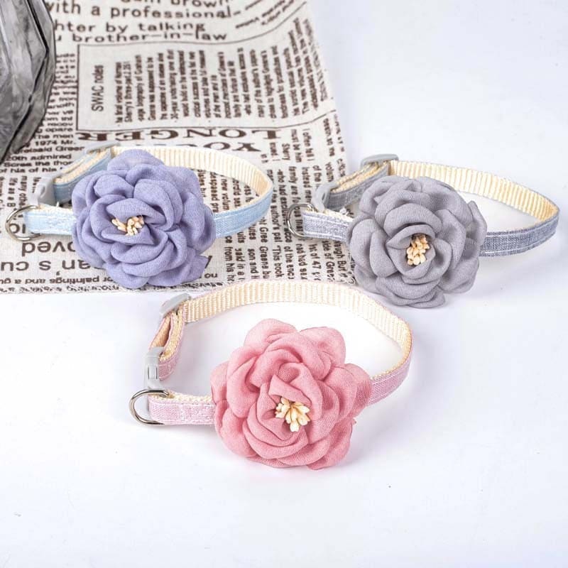 Elegant Rose Petal Design Cat Collar | Stylish & Chic Feline Accessory-Cat Collar-4-Colydia