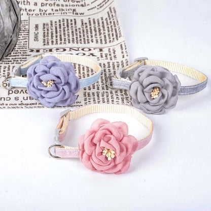 Elegant Rose Petal Design Cat Collar | Stylish & Chic Feline Accessory-Cat Collar-4-Colydia