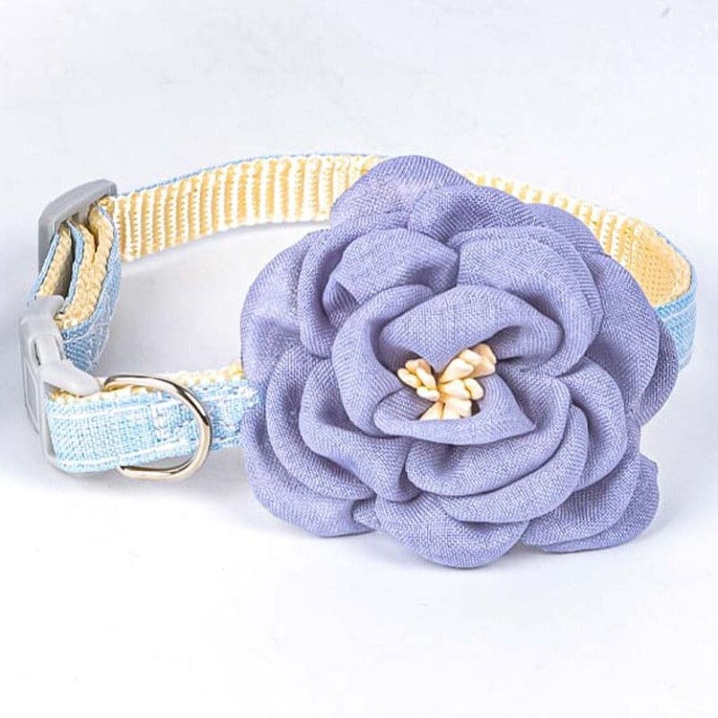 Elegant Rose Petal Design Cat Collar | Stylish & Chic Feline Accessory-Cat Collar-Blue-8-Colydia