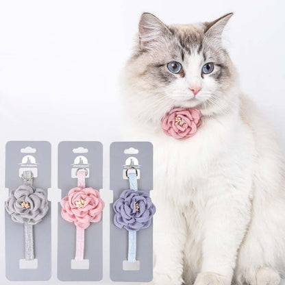 Elegant Rose Petal Design Cat Collar | Stylish & Chic Feline Accessory-Cat Collar-1-Colydia