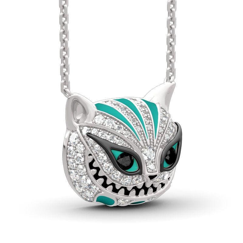 Unique Green Evil Cat Pendant Necklace for Women - Zinc Alloy-Pendant Necklace-50 cm-2-Colydia