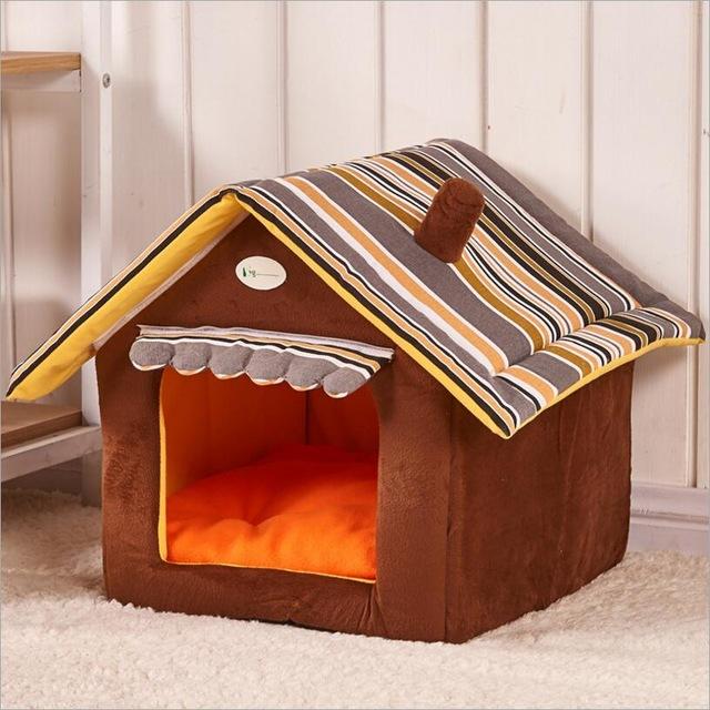 Stylish Pet House with Removable Cover - Cosy Canvas Design-Pet House-Brown-S 35X30CM-1-Colydia