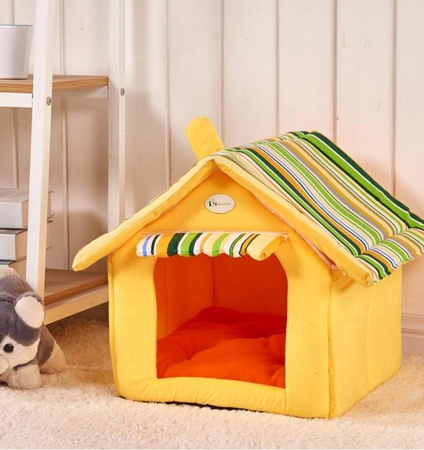 Stylish Pet House with Removable Cover - Cosy Canvas Design-Pet House-Yellow-S 35X30CM-6-Colydia