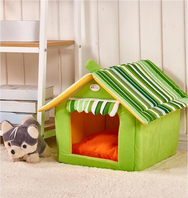 Stylish Pet House with Removable Cover - Cosy Canvas Design-Pet House-Green-S 35X30CM-2-Colydia