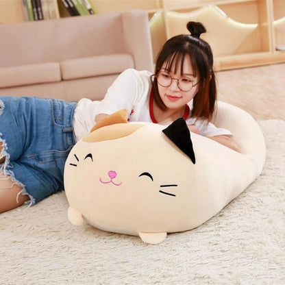 Super Soft Embroidered Smiling Cat Cushion for Cozy Relaxation-Cushion-3-Colydia