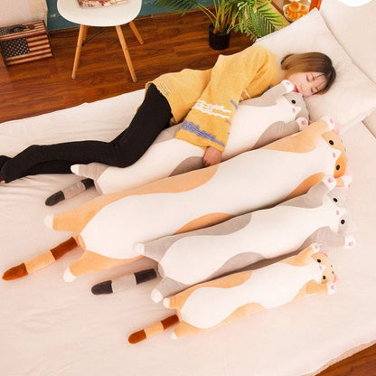 Kawaii Cat Body Pillow Plush – Cozy, Soft, 100% Cotton Cushion-Plush Body Pillow-4-Colydia