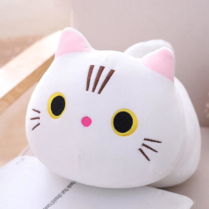 Breathable Cat Head Cushion with Quality Embroidery for Cars-Cushion/Headrest-25cm-White-7-Colydia