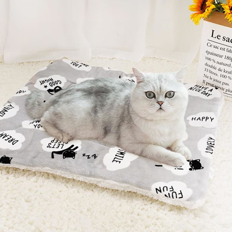 Cozy Polyester Cat Blanket - Sleeping Pattern, Machine Washable-Cat Blanket-1-Colydia