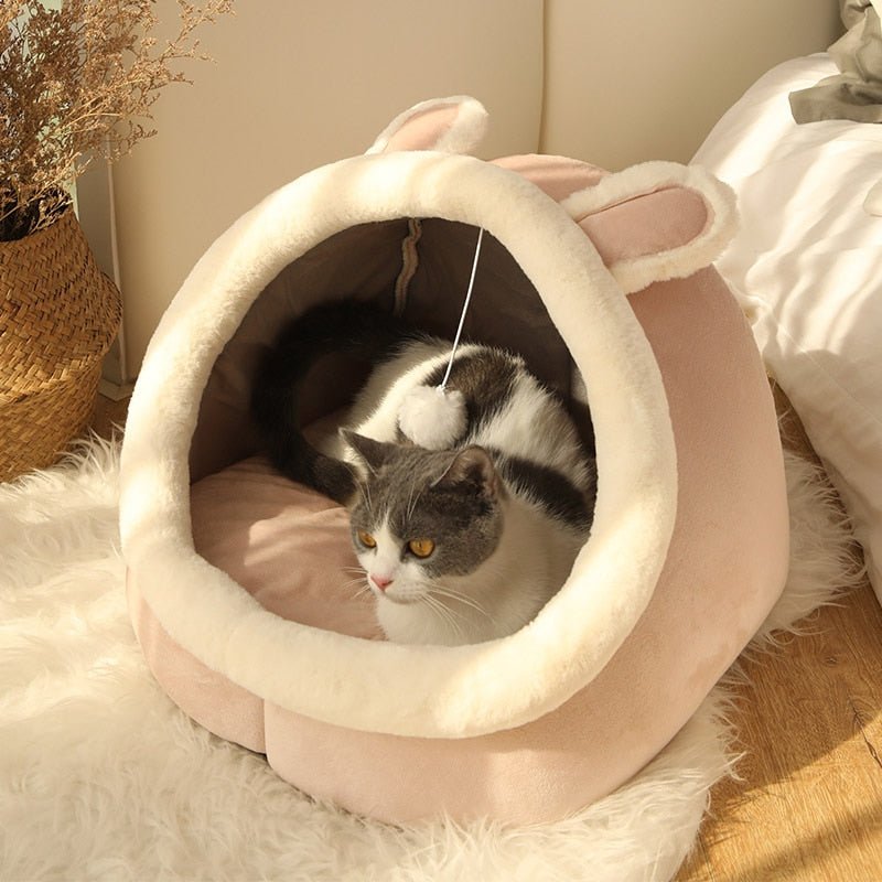 Cozy Cat Themed Beds-Cat Bed-Pink Rabbit-S (31X30X28cm)-3-Colydia