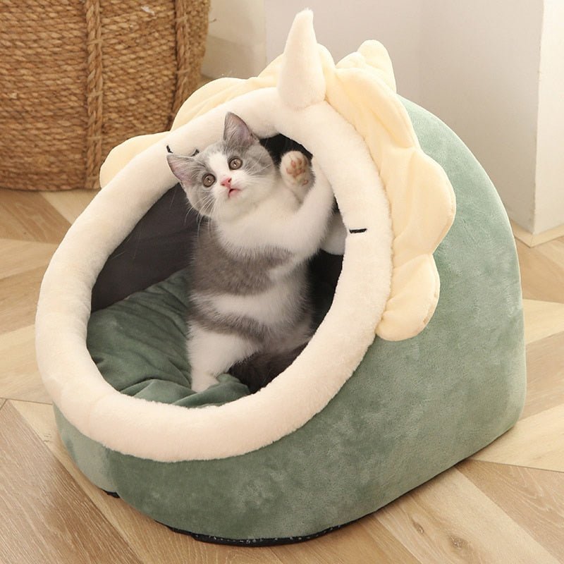 Cozy Cat Themed Beds-Cat Bed-Dinosaur-S (31X30X28cm)-2-Colydia