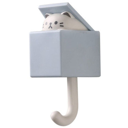 Cute Cat Adhesive Towel Hook - Fun Bathroom & Kitchen Accessory-Towel Hook-Gray-7-Colydia