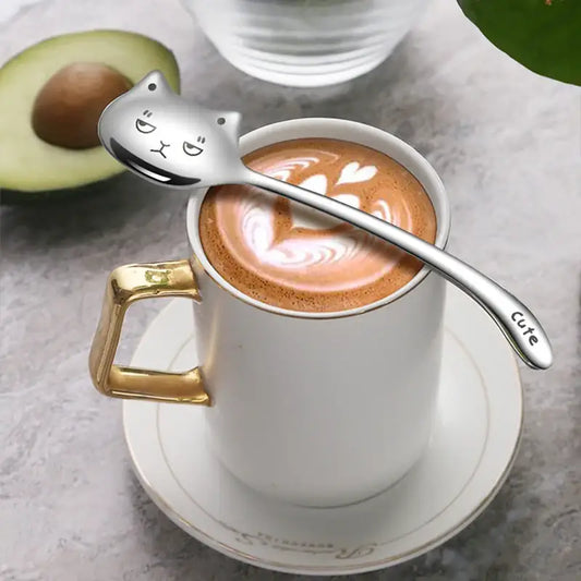 Kawaii Cat Coffee Spoon Set - Stainless Steel Original Design-Product Type: Decorative Coffee Spoons-1-Colydia