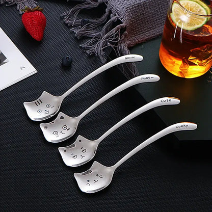 Kawaii Cat Coffee Spoon Set - Stainless Steel Original Design-Product Type: Decorative Coffee Spoons-5-Colydia