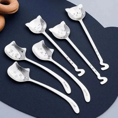 Kawaii Cat Coffee Spoon Set - Stainless Steel Original Design-Product Type: Decorative Coffee Spoons-9-Colydia