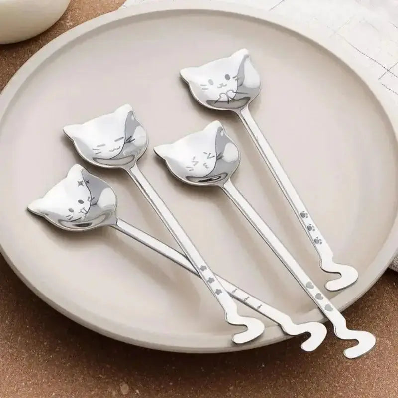 Kawaii Cat Coffee Spoon Set - Stainless Steel Original Design-Product Type: Decorative Coffee Spoons-6-Colydia