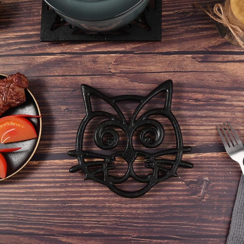 Vintage Black Cat Cast Iron Trivet - Durable, Decorative & Unique-Cast Iron Trivet-7-Colydia