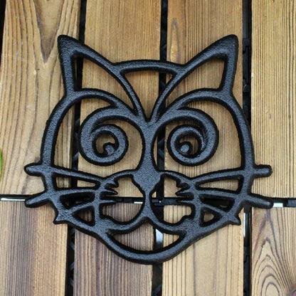 Vintage Black Cat Cast Iron Trivet - Durable, Decorative & Unique-Cast Iron Trivet-1-Colydia