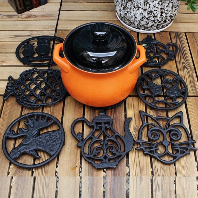 Vintage Black Cat Cast Iron Trivet - Durable, Decorative & Unique-Cast Iron Trivet-6-Colydia