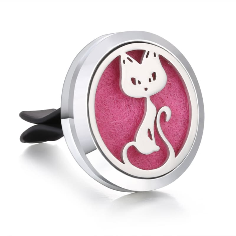 Cat-Shaped Car Essential Oil Diffuser with Stainless Steel Design-Car Essential Oil Diffuser-Feline Silhouette-3-Colydia