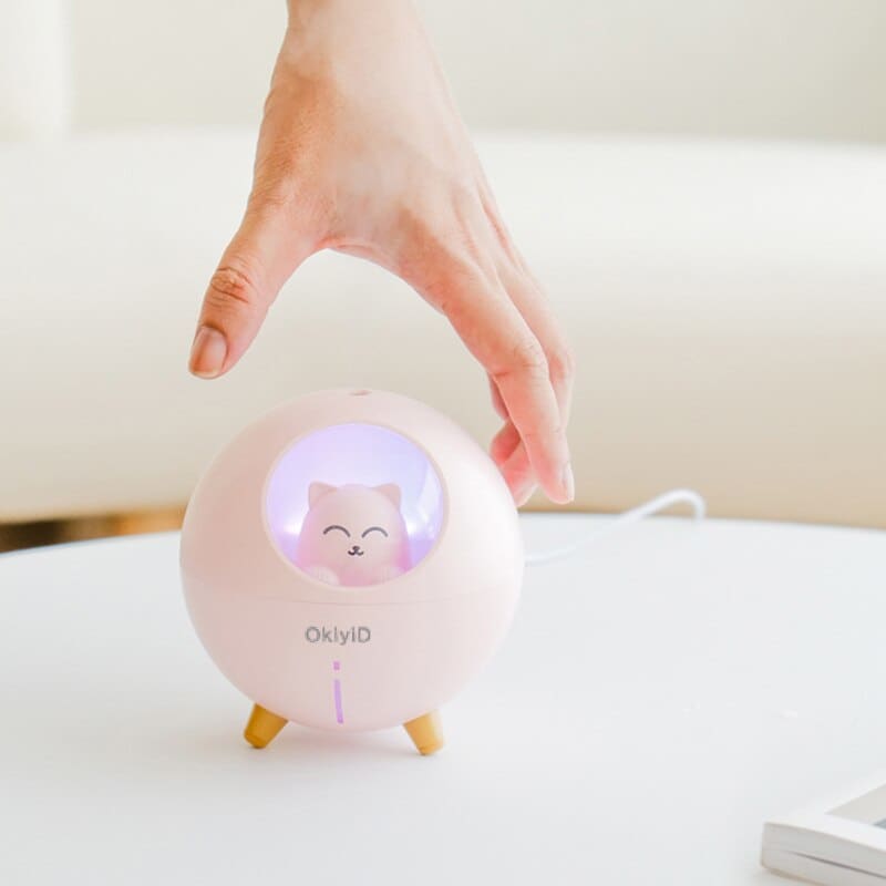 Cute Cat Spaceship Ultrasonic Air Humidifier Essential Oil Diffuser-Ultrasonic Air Humidifier and Essential Oil Diffuser-4-Colydia