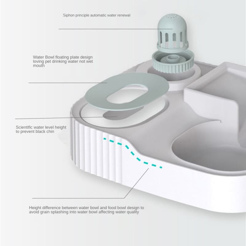 Large Capacity Cat Feeder & Water Dispenser for Summer Hydration-Automatic Pet Feeder & Water Dispenser-13-Colydia