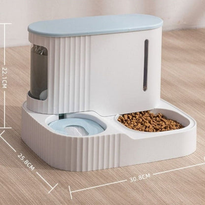 Large Capacity Cat Feeder & Water Dispenser for Summer Hydration-Automatic Pet Feeder & Water Dispenser-Blue-11-Colydia