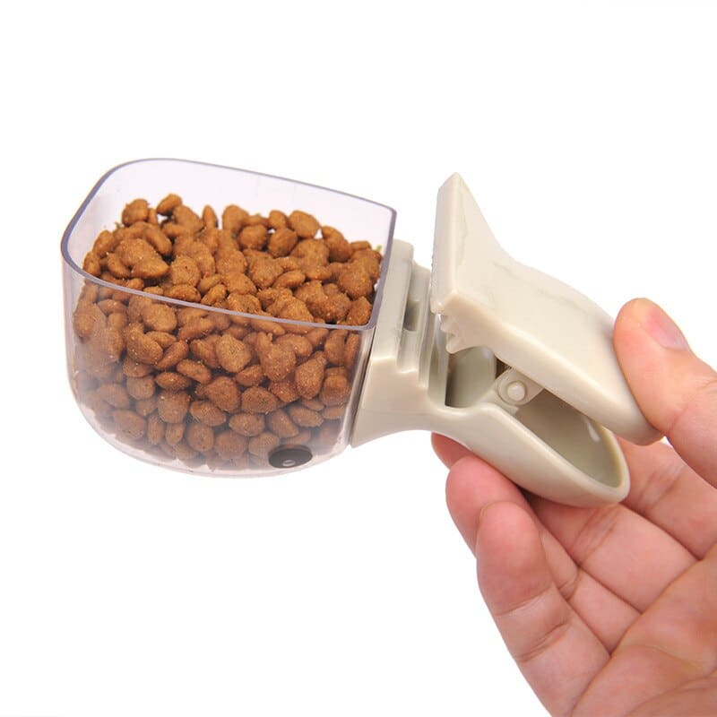 Ergonomic 2-in-1 Cat Food Scoop with Clip for Freshness-Pet Food Scoop-2-Colydia