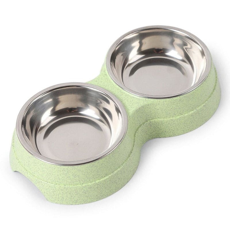 Colorful Double Stainless Steel Cat Bowl with Non-Slip Base-Cat Feeding Bowl Set-10-Colydia