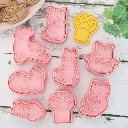 Pack of 8 Cat Cookie Cutters for Fun, Creative Baking Creations-Cat Cookie Cutters-8 pieces-2-Colydia