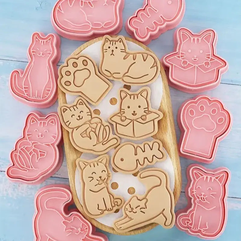 Pack of 8 Cat Cookie Cutters for Fun, Creative Baking Creations-Cat Cookie Cutters-8 pieces-6-Colydia