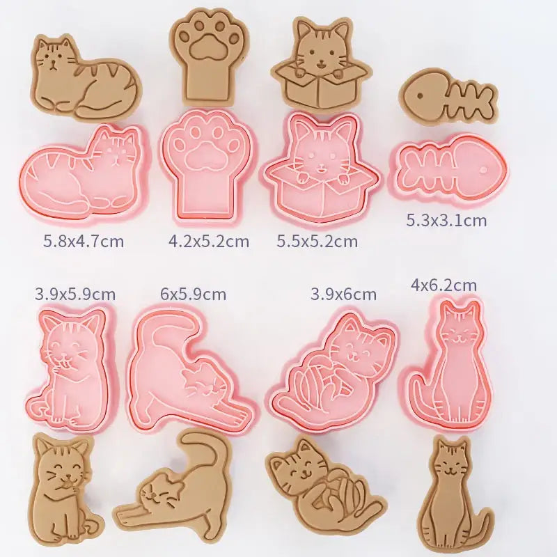 Pack of 8 Cat Cookie Cutters for Fun, Creative Baking Creations-Cat Cookie Cutters-8 pieces-8-Colydia