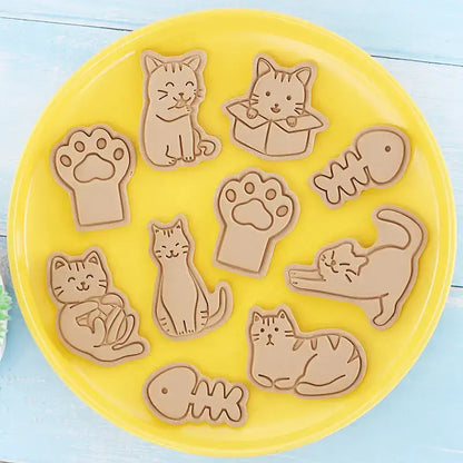 Pack of 8 Cat Cookie Cutters for Fun, Creative Baking Creations-Cat Cookie Cutters-8 pieces-3-Colydia