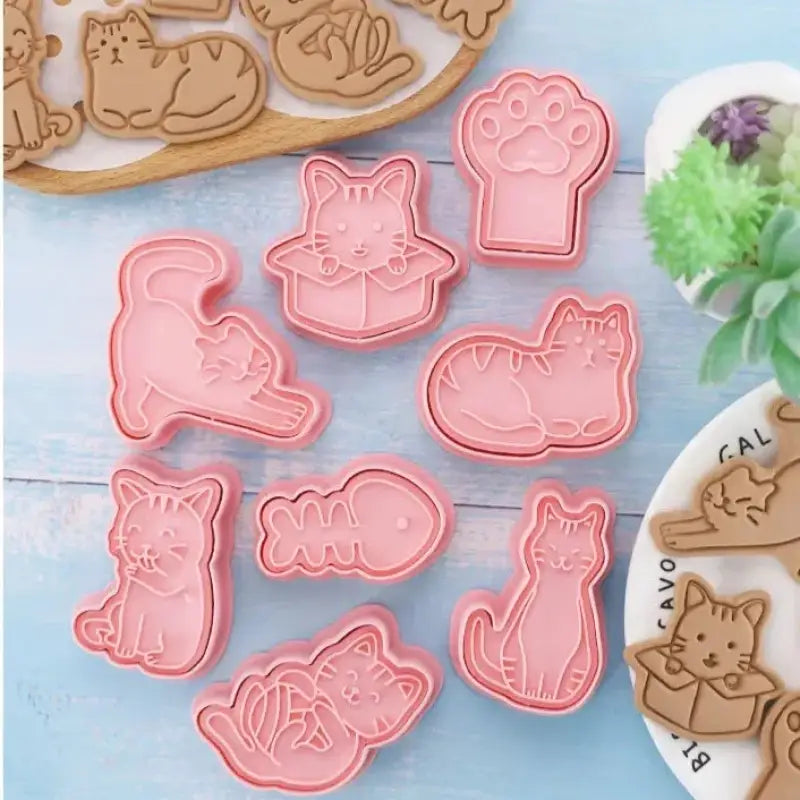 Pack of 8 Cat Cookie Cutters for Fun, Creative Baking Creations-Cat Cookie Cutters-8 pieces-4-Colydia