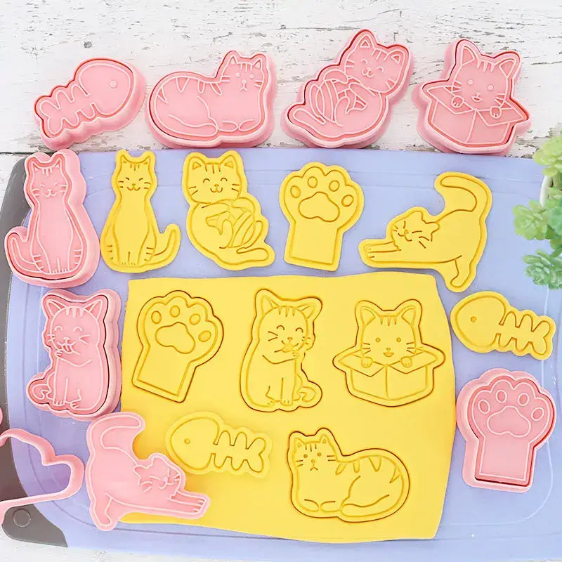 Pack of 8 Cat Cookie Cutters for Fun, Creative Baking Creations-Cat Cookie Cutters-8 pieces-5-Colydia