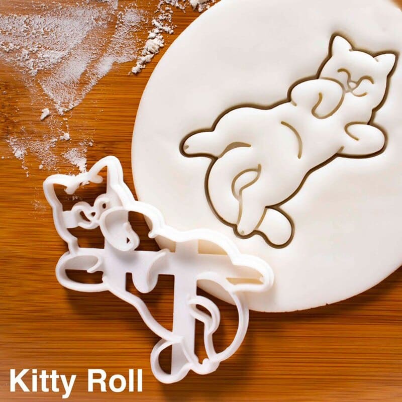 Set of 3 Fun Cat-Shaped Cookie Cutters for Unique Homemade Baking-Cat-Shaped Cookie Cutters Set-Set of 3 pieces-2-Colydia