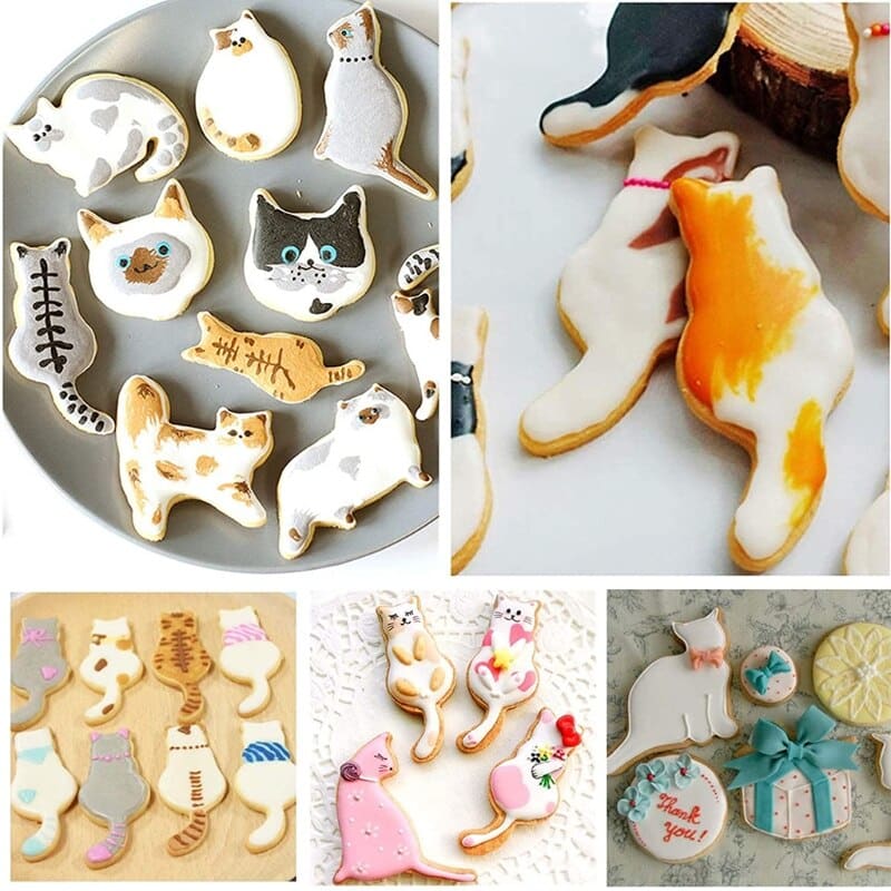 Adorable Cat-Shaped Cookie Cutters - Stainless Steel Set of 5-Cookie Cutters-3-Colydia