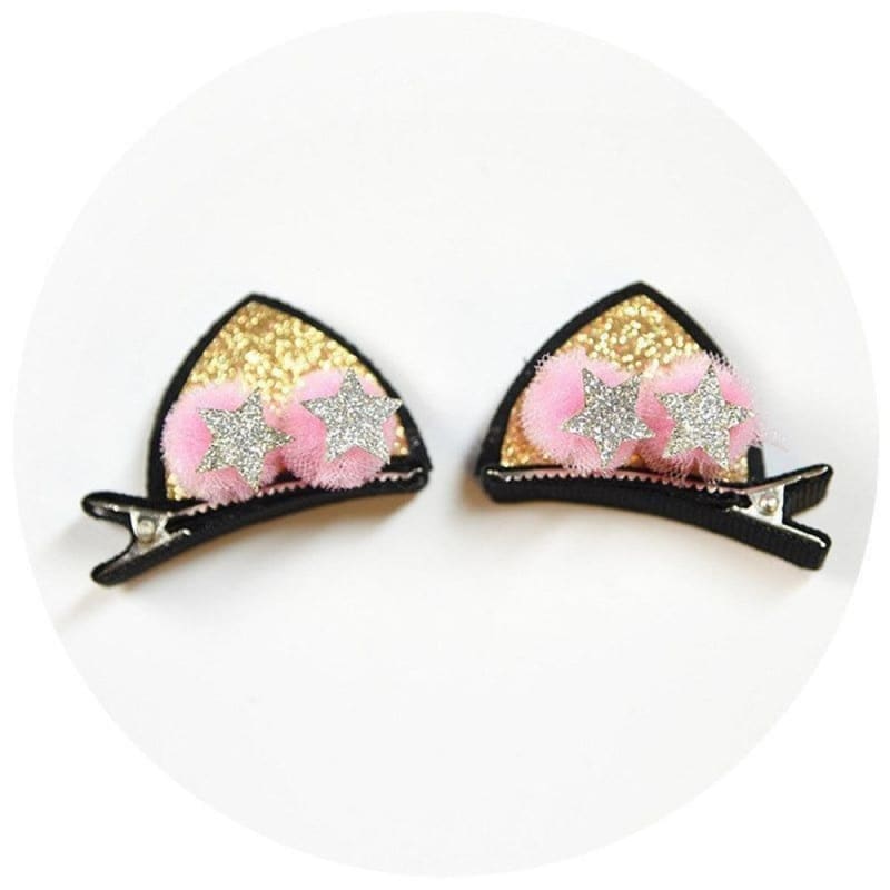 Durable Cat Ear Hairpin for Girls - Stylish and Flexible Design-Hair Accessory-6-8-Colydia