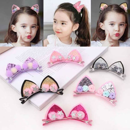 Durable Cat Ear Hairpin for Girls - Stylish and Flexible Design-Hair Accessory-2-Colydia