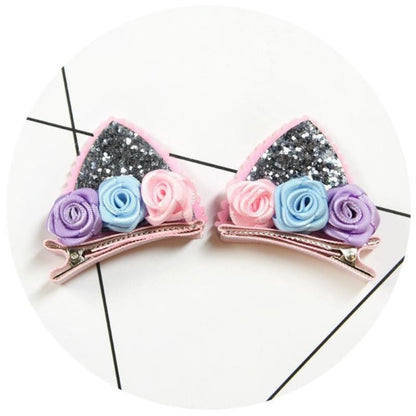 Durable Cat Ear Hairpin for Girls - Stylish and Flexible Design-Hair Accessory-2-4-Colydia