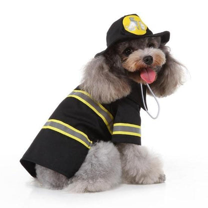 Pet Firefighter Hero Costume for Cats & Dogs - Halloween Outfit-Pet Costume-5-Colydia