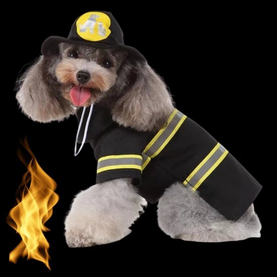 Pet Firefighter Hero Costume for Cats & Dogs - Halloween Outfit-Pet Costume-1-Colydia