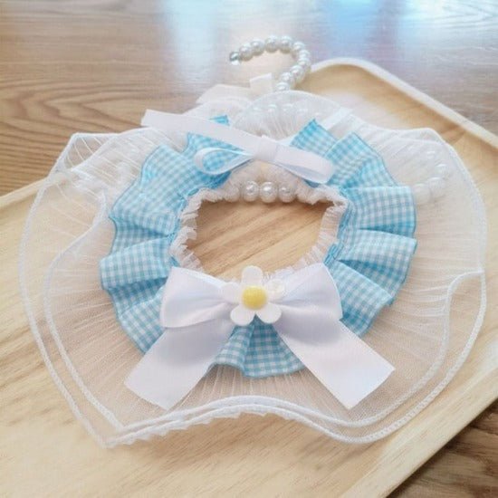 Organza Floral Collar for Cats & Small Dogs - Sizes XS to L-Pet Accessory-blue-XS-6-Colydia