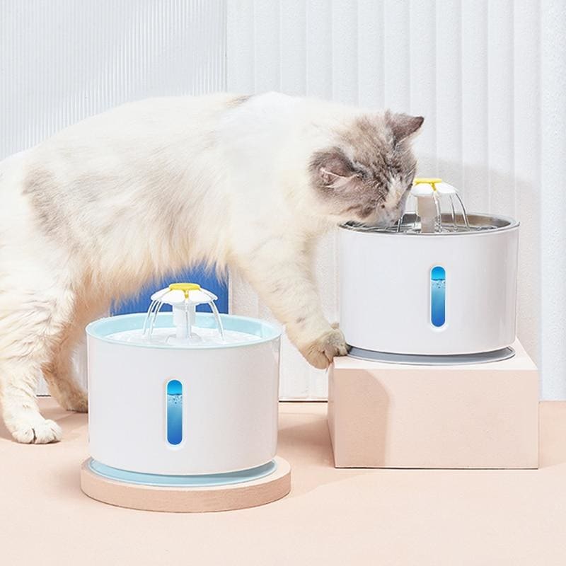 Stainless Steel Cat Water Fountain 2.4L with Silent Pump-Cat Water Fountain-1-Colydia