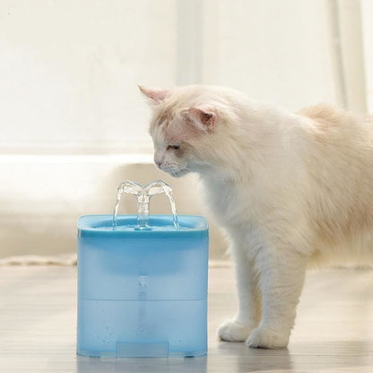 Quiet Cat Water Fountain, 2L Capacity, Easy Clean, Blue/Gray-Pet Water Fountain-5-Colydia