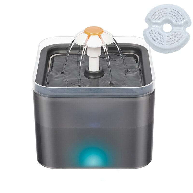 Daisy Cat Water Fountain With Filter for Hydration and Health-Cat Water Fountain-Gray + 1 filter-6-Colydia