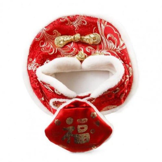 Lunar New Year Pet Collar for Cats & Dogs, Fortune Mandarin Design-Pet Collar-Red-4-Colydia