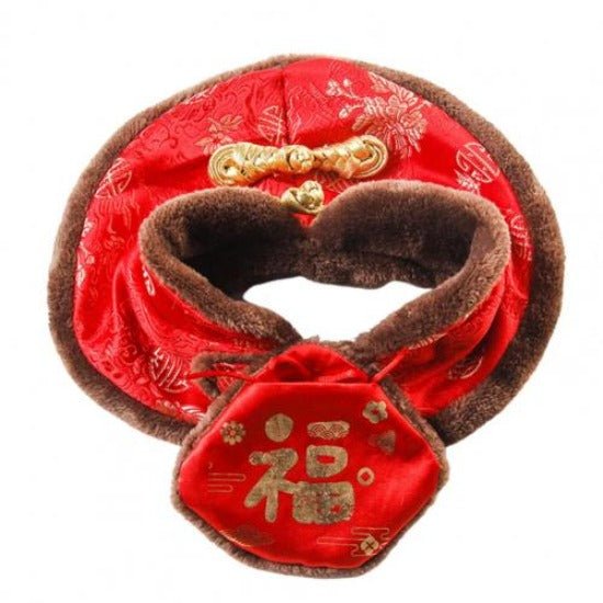 Lunar New Year Pet Collar for Cats & Dogs, Fortune Mandarin Design-Pet Collar-Coffee-3-Colydia