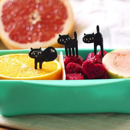 Cute Black Cat-Shaped Fruit Forks Set of 18 - Fun & Eco-Friendly-Fruit Fork Set-5-Colydia